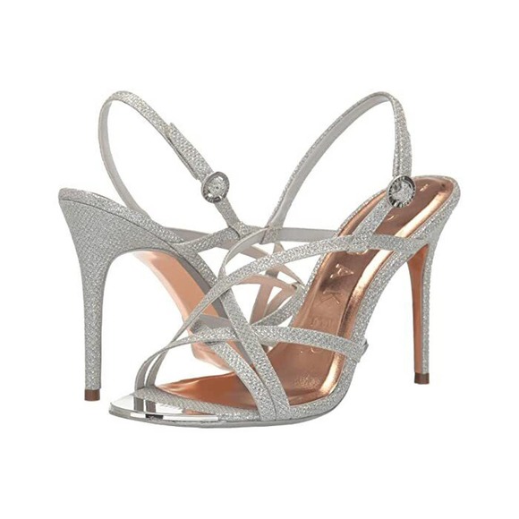 Ted Baker Silver Strappy Heels - Picture 3 of 3